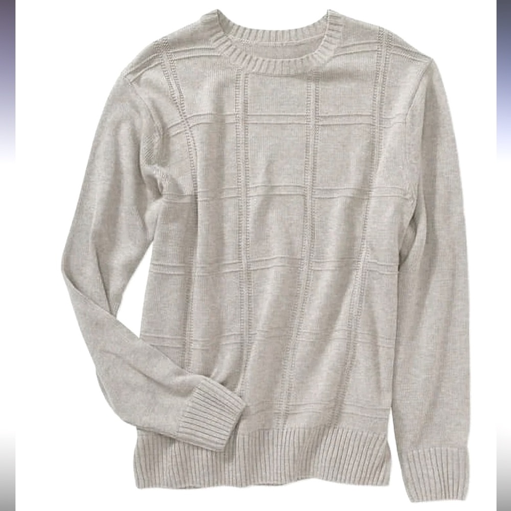 Dockers Light Gray Window Pane Crewneck Sweater Cotton Size XL Men’s EUC - Picture 2 of 4